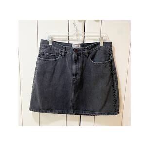 Frame studded gray Motif Denim Mini Skirt in Dryden Size 33